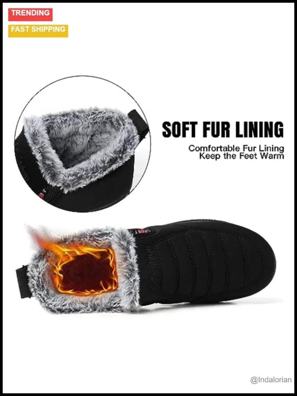 Faux Fur Lined Non Slip Ankle Snow Boots Women Warm Winter Outdoor Commute